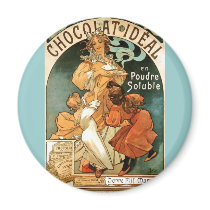 Alphonse (Alfons) Mucha Chocolat Ideal Fridge Magnet