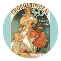 Alphonse (Alfons) Mucha Chocolat Ideal Sticker