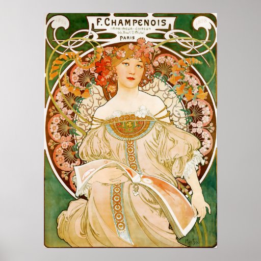 Alphonse (Alfons) Mucha Poster:  Champenois