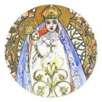 Alphonse (Alfons) Mucha - Savon Notre Dame Round Stickers