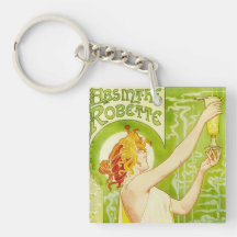 Alphonse Mucha Absinthe Robette Key Chain