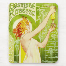 Alphonse Mucha Absinthe Robette Mouse Pad