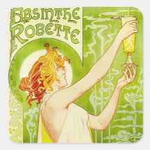 Alphonse Mucha Absinthe Robette Stickers