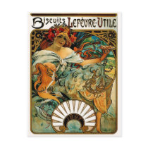 Alphonse Mucha Biscuits LeFevre Utile Postcard