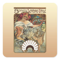 Alphonse Mucha Biscuits Lefevre Utile Stickers