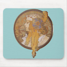Alphonse Mucha ~ Byzantine Head: The Blonde Mousepads