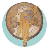 Alphonse Mucha ~ Byzantine Head: The Blonde
