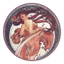 Alphonse Mucha - Dance Round Sticker