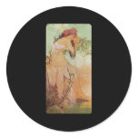 Alphonse Mucha Ete Summer Round Stickers