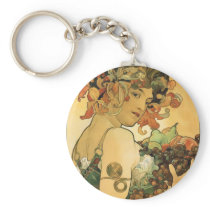 Alphonse Mucha ~ Fruit. 1897 Key Chain
