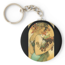 Alphonse Mucha ~ Fruit ( 1897 ) Keychain