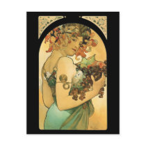 Alphonse Mucha ~ Fruit ( 1897 ) Postcard
