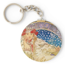 Alphonse Mucha Goddess Key Chains