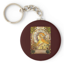 Alphonse Mucha La Plume Key Chain