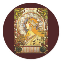 Alphonse Mucha La Plume Sticker