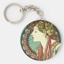 Alphonse Mucha Laurel Key Chain