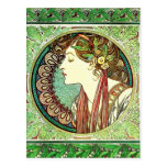 Alphonse Mucha Laurel Postcard
