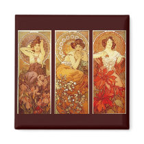 Alphonse Mucha Fridge Magnets