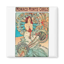 Alphonse Mucha Monaco, Monte-Carlo, 1897 Magnets