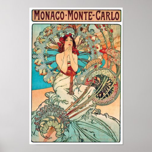 Alphonse Mucha Monaco, Monte-Carlo, 1897 Posters
