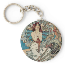 Alphonse Mucha  ~ Monaco Monte Carlo Art Nouveau Key Chains