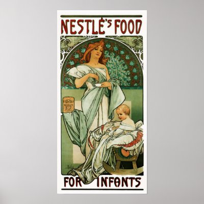 Alphonse Mucha Nestle's Food for Infants Poster by ArtNouveauDaz