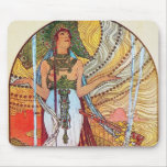 Alphonse Mucha Peacock art Mousepads