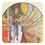 Alphonse Mucha Peacock art Sticker