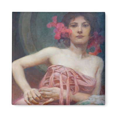 Alphonse Mucha ~ Portrait Fridge Magnets by ArtNouveauDaz