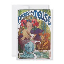 Alphonse Mucha Woman Custom Invites