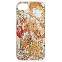 Alphonse Mucha Woman with a Daisy iPhone 5 Case