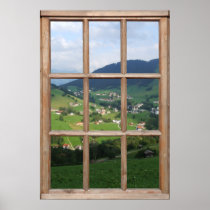 Alpine Foothills View from a Window Print