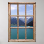 Alpine Lake View from a Window posters