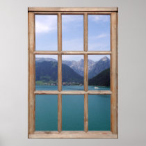 Alpine Lake View from a Window Poster