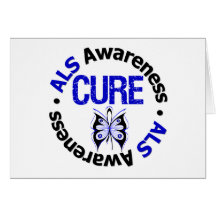 ALS Awareness CURE Butterfly Ribbon Greeting Cards