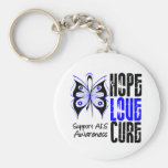 ALS Awareness Hope Love Cure Keychain