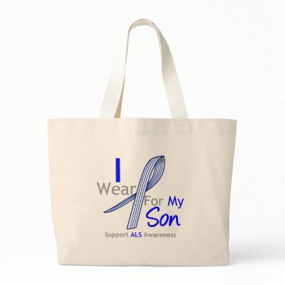 ALS Awareness I Wear ALS Ribbon For My Son Tote Bag by giftsforawareness