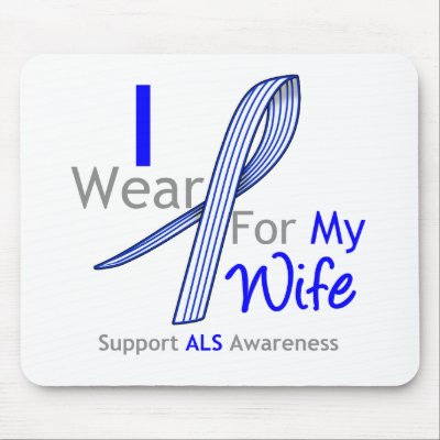 ALS Awareness I Wear ALS Ribbon For My Wife Mouse Mats by giftsforawareness
