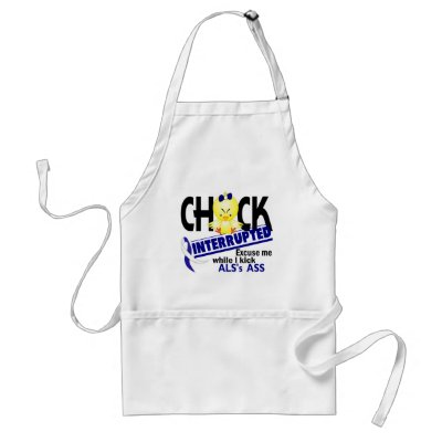 ALS Chick Interrupted 2 Apron by awarenessgifts
