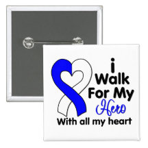 ALS Disease I Walk For My Hero 2 Pinback Buttons