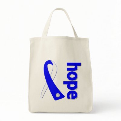 ALS Lou Gehrig's Disease HOPE Ribbon Canvas Bag by cancerapparel