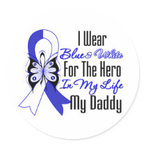 ALS Ribbon Hero in My Life My Daddy Round Sticker