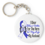 ALS Ribbon Hero in My Life My Husband Key Chains