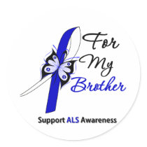 ALS Support For My Brother Round Stickers