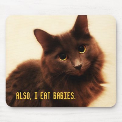 Also, I eat babies. Mouse Pads by thebloggess