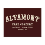 altamont free concert post card