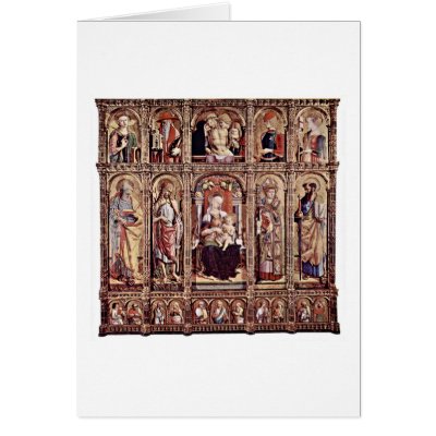 Altar Of Cathedral Of Ascoli By Carlo Crivelli Greeting Card by artpaintings