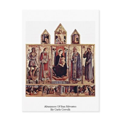 Altarpiece Of San Silvestro By Carlo Crivelli Post Cards by artpaintings