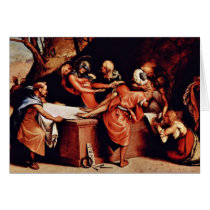 Altarpolyptychon Of San Bartolomeo In Bergamo Pred Greeting Card