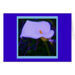 Altered Blue Arum Lily on Purple Card